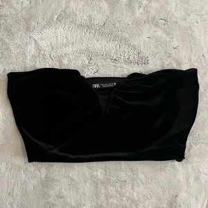 Black Velvet V-Neck Zara Bandeau Top